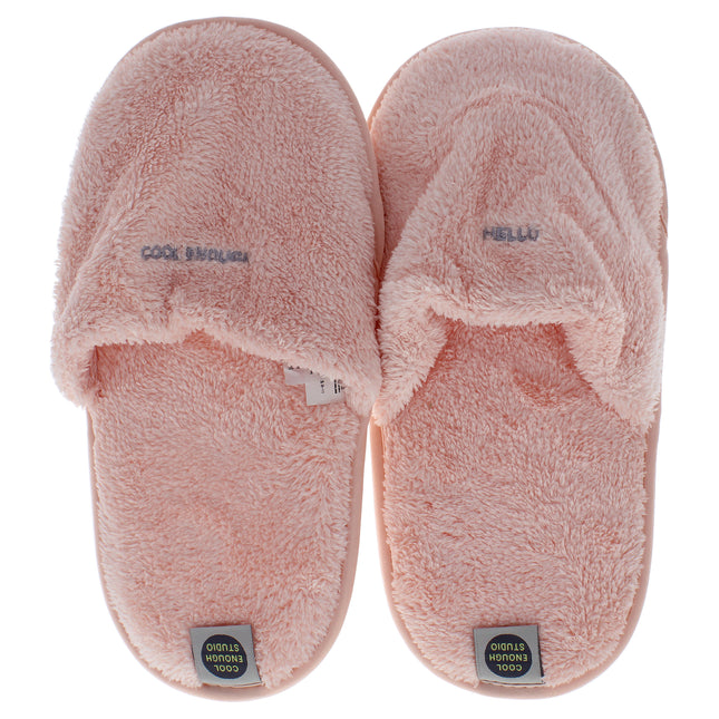 Stay Cozy in Style with The Towel Slippers Pink - Large by Cool Enough Studio for Women