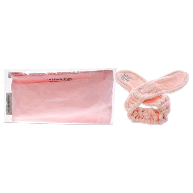Cool Enough Studio Pink Band Set for Women - 2 Pc Headband and Bag
