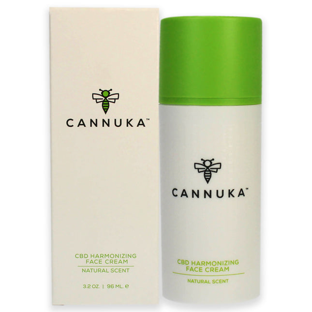CBD Harmonizing Face Cream - Natural Scent by Cannuka for Unisex - 3.2 oz Cream - Moisturizing and Soothing Face Cream with CBD