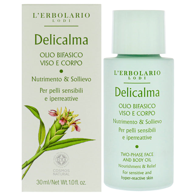 LErbolario Delicalma Two-Phase Face and Body Oil for Unisex - 1 oz Oil