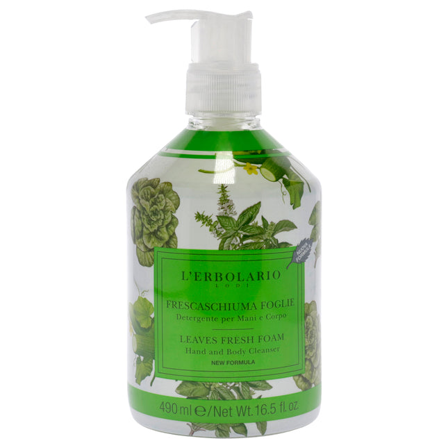Leaves Fresh Foam Hand and Body Cleanser by LErbolario for Unisex - 16.5 oz Cleanser | Gentle Cleanser for All Skin Types