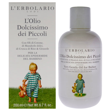 LErbolario Very Gentle Oil for Babies - Soothing and Nourishing Oil for Kids - 6.7 oz