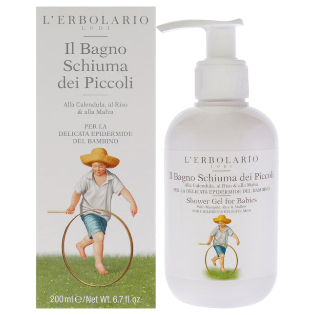 LErbolario Shower Gel for Babies - Gentle Bath Gel for Kids - 6.7 oz