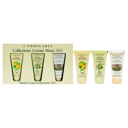 LErbolario Hand Cream Collection Two for Unisex - 3 Pc 1oz Hand and Nail Cream, Perfumed Nourishing Hand Cream in Rose and Lemon Scents