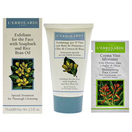 LErbolario Exfoliant Soapbark - Rice Bran Oil Cleanser for Unisex - 2.5 oz