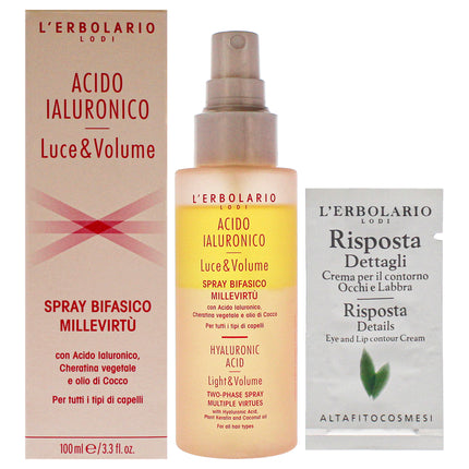 LErbolario Hyaluronic Acid Light and Volume Two Phase Spray - 3.3 oz Hair Spray for Unisex