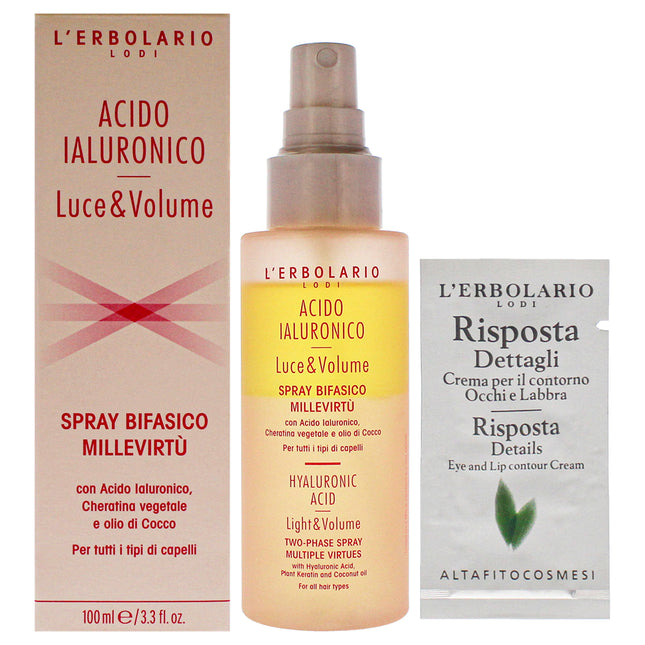 LErbolario Hyaluronic Acid Light and Volume Two Phase Spray - 3.3 oz Hair Spray for Unisex