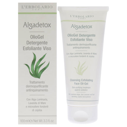 LErbolario Cleansing Exfoliating Face Oil-Gel - Algadetox for Unisex - 3.3 oz Cleanser
