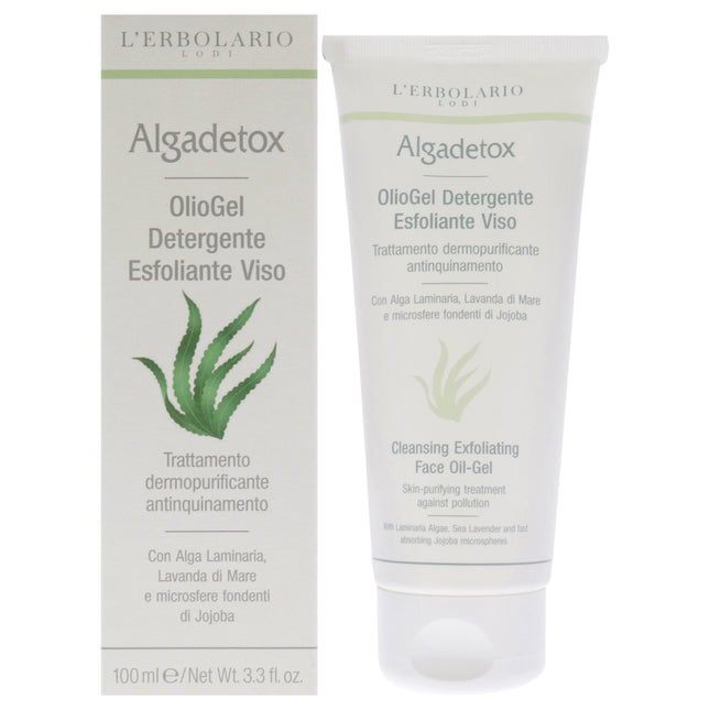 LErbolario Cleansing Exfoliating Face Oil-Gel - Algadetox for Unisex - 3.3 oz Cleanser