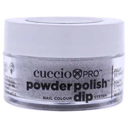 Cuccio Colour Pro Powder Polish Nail Colour Dip System - Silver with Rainbow Mica for Women - 0.5 oz Nail Powder - Long Lasting and Fashionable Style