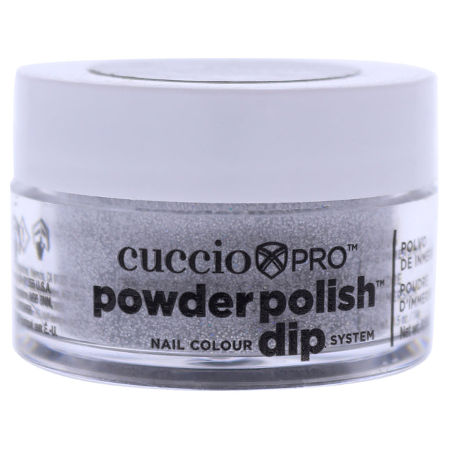 Cuccio Colour Pro Powder Polish Nail Colour Dip System - Silver with Rainbow Mica for Women - 0.5 oz Nail Powder - Long Lasting and Fashionable Style
