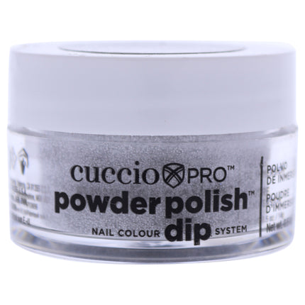 Cuccio Colour Pro Powder Polish Nail Colour Dip System - Silver with Silver Glitter for Women, 0.5 oz Nail Powder