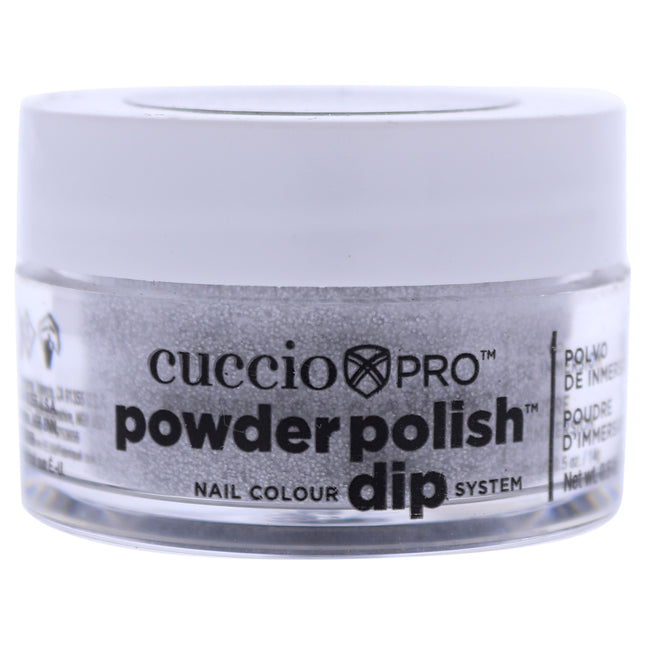 Cuccio Colour Pro Powder Polish Nail Colour Dip System - Silver with Silver Glitter for Women, 0.5 oz Nail Powder