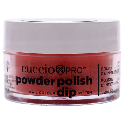 Cuccio Colour Pro Powder Polish Nail Colour Dip System - Red with Orange Undertones for Women - 0.5 oz Nail Powder