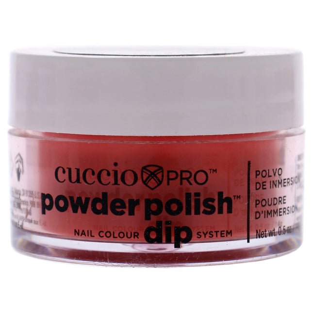 Cuccio Colour Pro Powder Polish Nail Colour Dip System - Red with Orange Undertones for Women - 0.5 oz Nail Powder