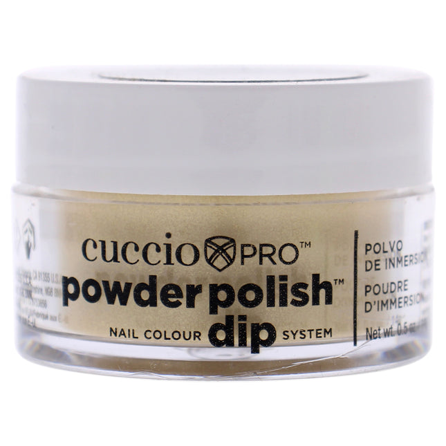 Cuccio Colour Pro Powder Polish Nail Colour Dip System in Metallic Lemon Gold - 0.5 oz Nail Powder for Women