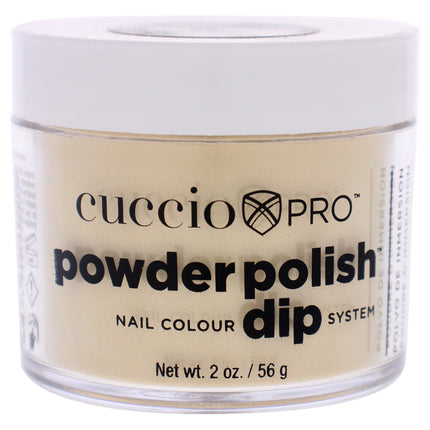 Get a Gorgeous Metallic Lemon Gold Nail Colour with Cuccio Colour's Pro Powder Polish Dip System for Women - 1.6 oz Nail Powder