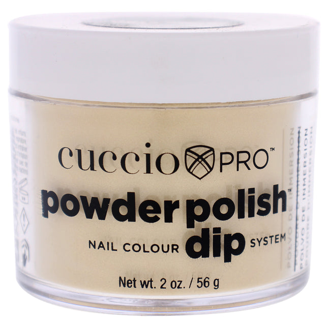 Get a Gorgeous Metallic Lemon Gold Nail Colour with Cuccio Colour's Pro Powder Polish Dip System for Women - 1.6 oz Nail Powder