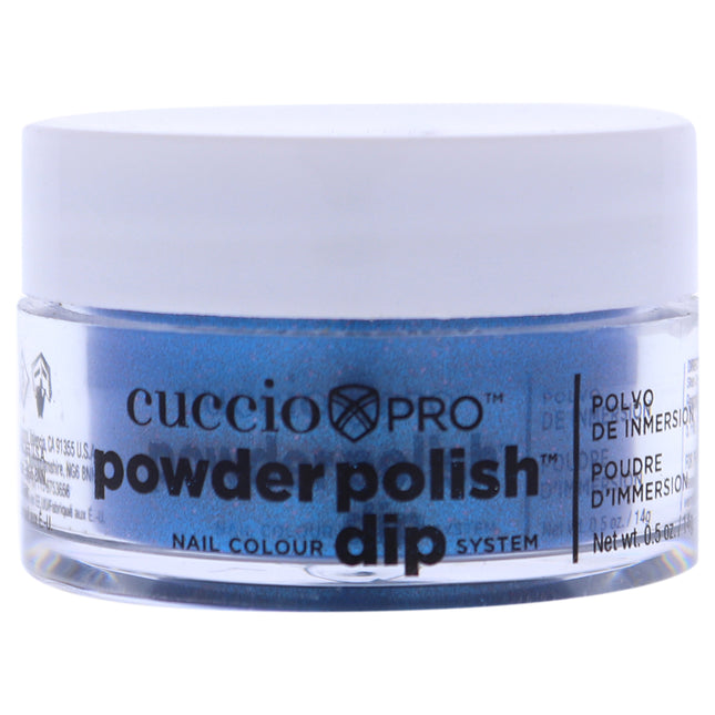 Cuccio Colour Pro Powder Polish Nail Colour Dip System in Blue With Pink Glitter - 0.5 oz Nail Powder for Women