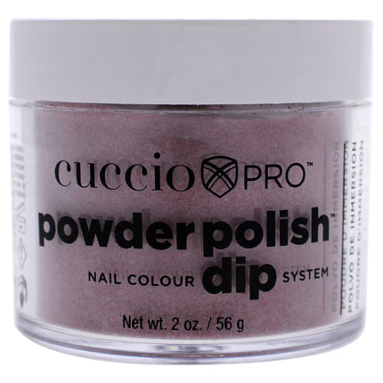 Cuccio Colour Pro Powder Polish Nail Colour Dip System - Dark Red Glitter for Women - 1.6 oz Nail Powder