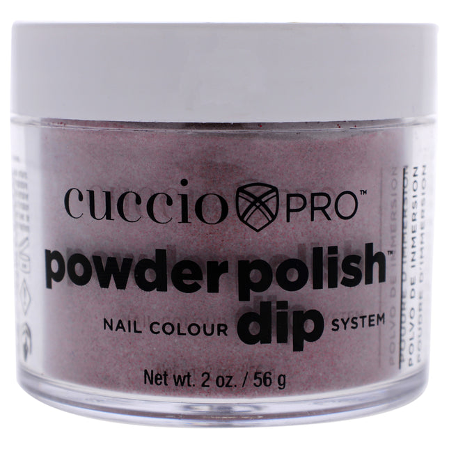 Cuccio Colour Pro Powder Polish Nail Colour Dip System - Dark Red Glitter for Women - 1.6 oz Nail Powder