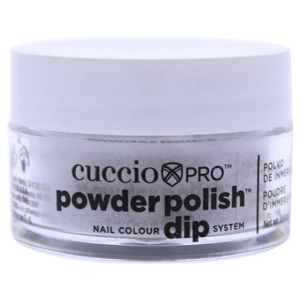 Cuccio Colour Pro Powder Polish Nail Colour Dip System - Platinum Silver Glitter for Women - 0.5 oz Nail Powder