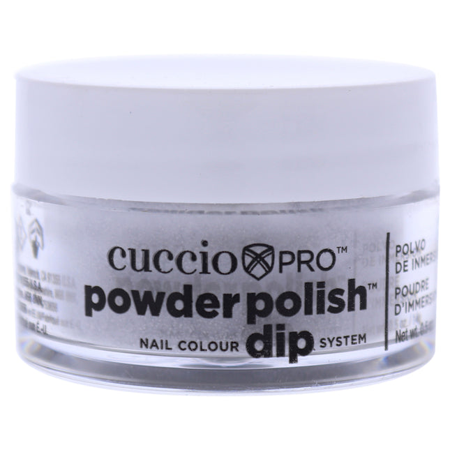 Cuccio Colour Pro Powder Polish Nail Colour Dip System - Platinum Silver Glitter for Women - 0.5 oz Nail Powder
