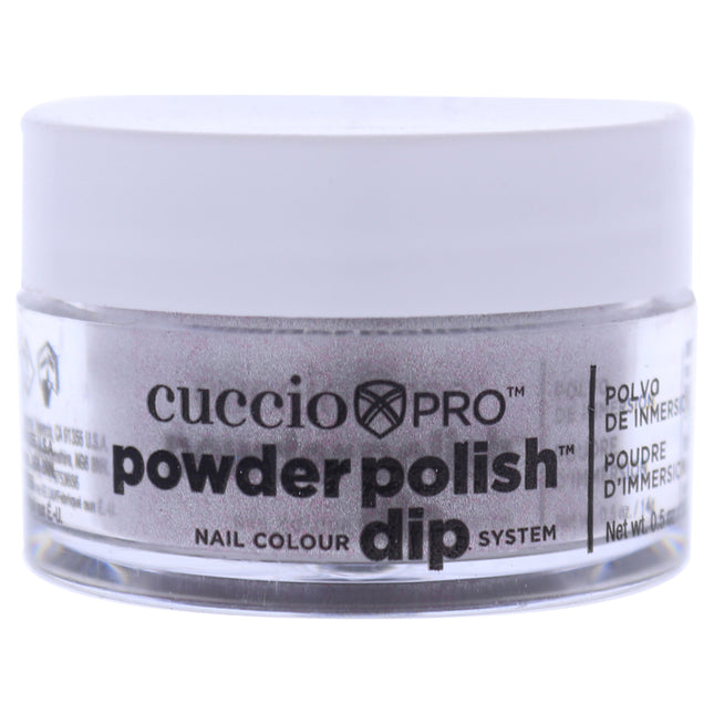 Cuccio Colour Pro Powder Polish Nail Colour Dip System - Silver With Baby Pink Glitter for Women - 0.5 oz Nail Powder
