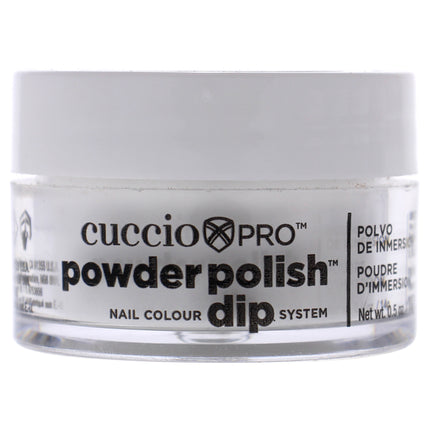 Cuccio Colour Pro Powder Polish Nail Colour Dip System - White With Silver Mica for Women - 0.5 oz Nail Powder - Long Lasting and Chip Resistant