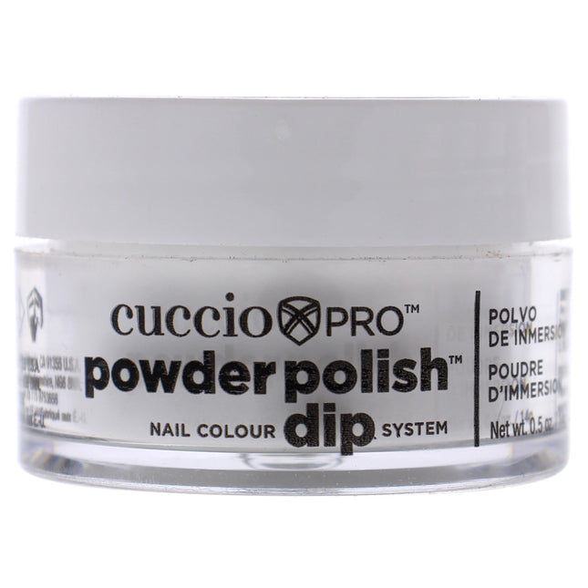 Cuccio Colour Pro Powder Polish Nail Colour Dip System - White With Silver Mica for Women - 0.5 oz Nail Powder - Long Lasting and Chip Resistant