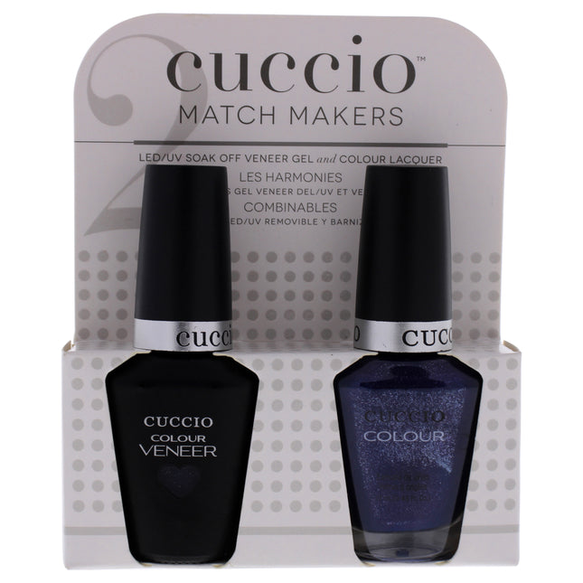 Cuccio Colour Match Makers Set - Purple Rain In Spain for Women - 2 Pc Gel & Nail Polish Combo