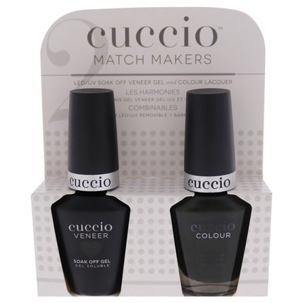 Cuccio Colour Match Makers Set - Glassgow Nights for Women - 2 Pc Gel Nail Polish and Colour Nail Polish