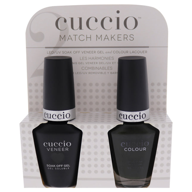 Cuccio Colour Match Makers Set - Glassgow Nights for Women - 2 Pc Gel Nail Polish and Colour Nail Polish