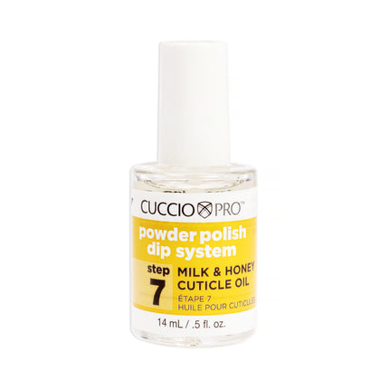 Cuccio Colour Pro Powder Polish Dip System Milk and Honey Cuticle Oil - Step 7 for Women - 0.5 oz Nail Polish