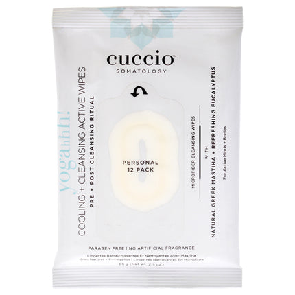 Cuccio Somatology Yogahh Cooling Plus Cleansing Wipes for Women - 12 Count Wipes