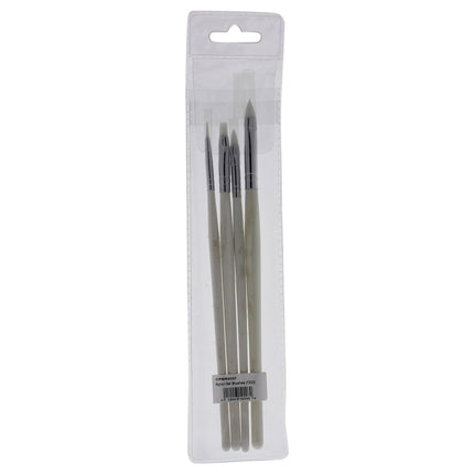 Cuccio Pro Nylon Nail Gel Brush Set for Women - 4 Pc Nail Brush Set with Round, Flat, and Design Brushes