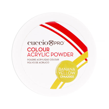Cuccio PRO Colour Acrylic Powder in Banana Yellow | Vibrant Nail Powder for Women | 1.6 oz Acrylic Powder