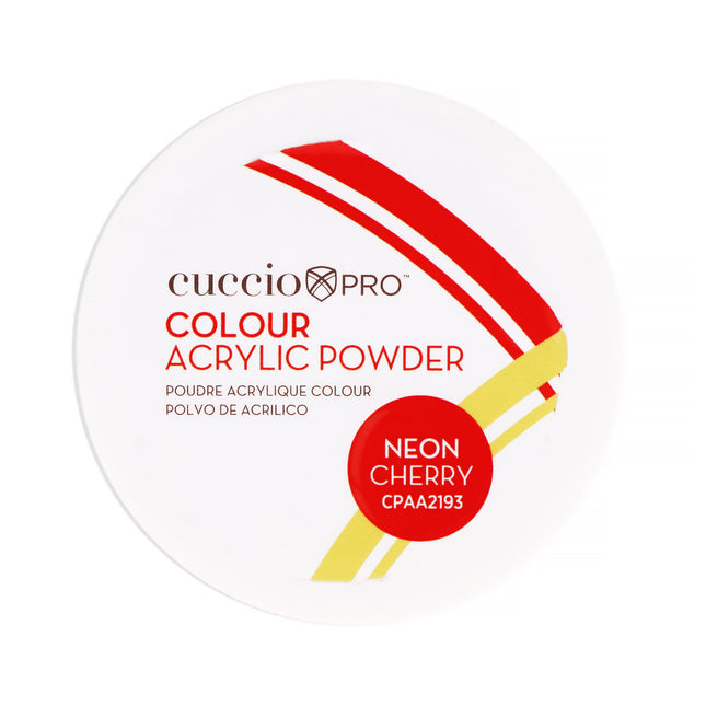 Vibrant Neon Cherry Colour Acrylic Powder for Women - 1.6 oz by Cuccio PRO