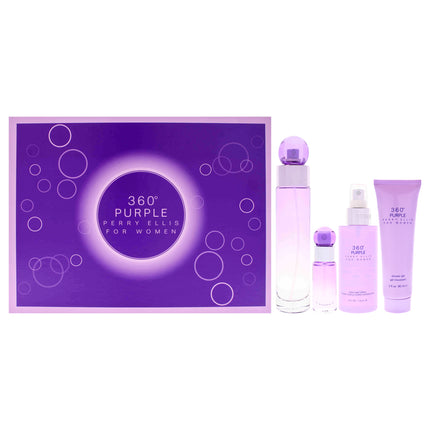 Perry Ellis 360 Purple Women's Gift Set - 4 Pc Fragrance Collection