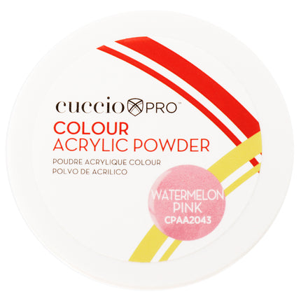 Cuccio Pro Colour Acrylic Powder in Watermelon Pink - Long-Lasting Nail Enhancement for Women - 1.6 oz Jar