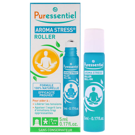 Puressentiel Aroma Stress Roll-On for Unisex - 0.17 oz Oil, Natural Essential Oil Blend for Calming Stress Relief