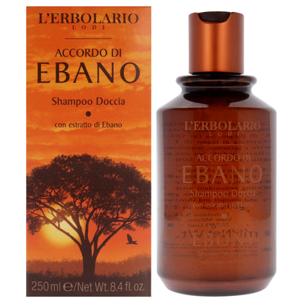 LErbolario Shower Shampoo - Notes of Ebony for Unisex - 8.4 oz - Hydrating Shampoo with Natural Ingredients