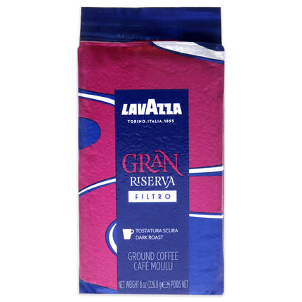 Lavazza Gran Riserva Filtro Dark Roast Ground Coffee - 8 oz for Unisex