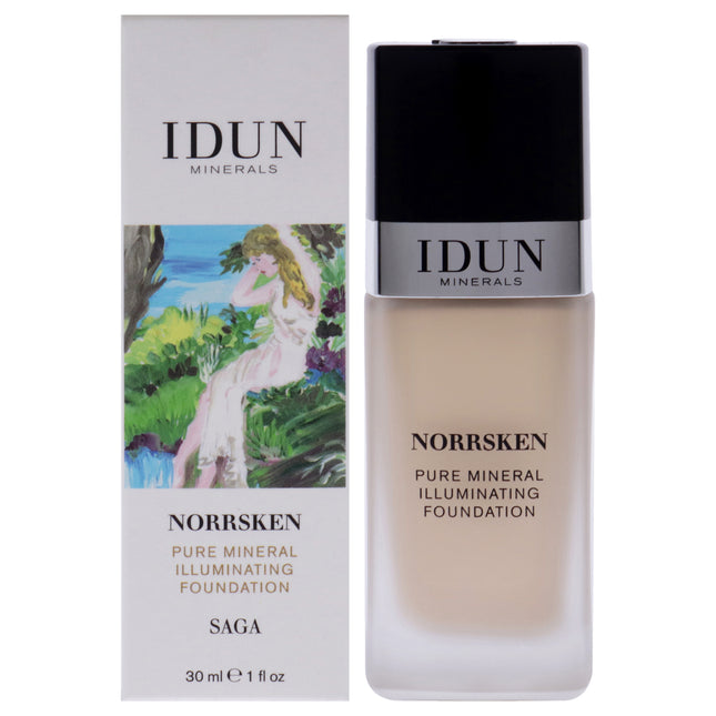Idun Minerals Norrsken Foundation - 203 Saga for Women - 1 oz Foundation - Radiant Coverage for Flawless Skin