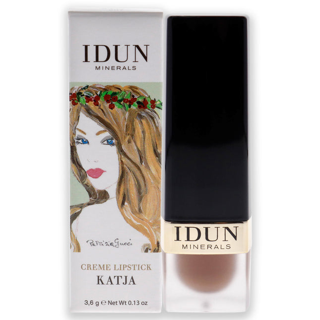 Idun Minerals Creme Lipstick in Katja - Vibrant 207 Shade for Women - 0.13 oz Lipstick