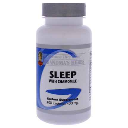 Grandmas Herbs Sleep With Chamomile Capsules - Natural Dietary Supplement for Unisex - 100 Count