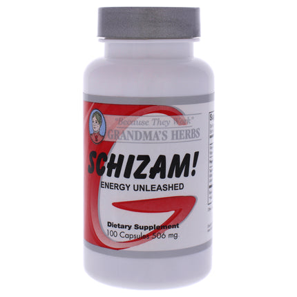 Schizam Energy Unleashed Capsules by Grandmas Herbs for Unisex - 100 Count Dietary Supplement - Boost Your Energy Naturally