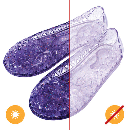 Adorable Purple Heart Sole Girl Jellies Shoes - Size 7 for Kids