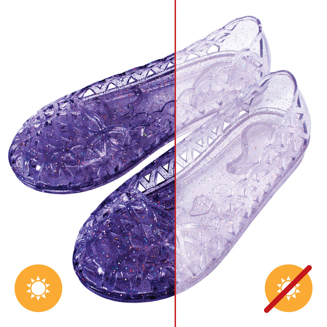 Adorable Purple Heart Sole Girl Jellies Shoes - Size 7 for Kids