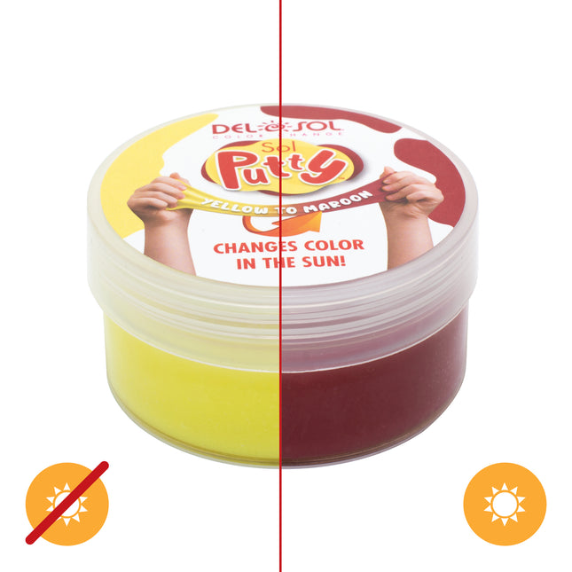 DelSol Color-Changing Sol Putty - Yellow to Red for Unisex - 1 Pc Putty